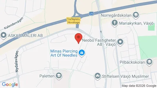 Lägenheter att hyra i Växjö - kort over placeringen