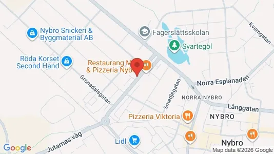 Lägenheter att hyra i Nybro - kort over placeringen