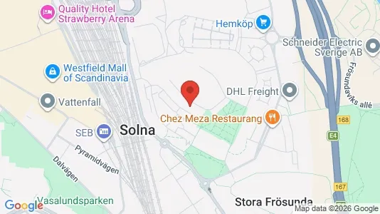 Lägenheter att hyra i Solna - kort over placeringen