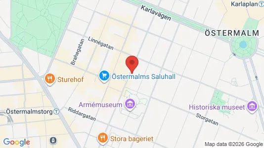 Lägenheter att hyra i Östermalm - kort over placeringen