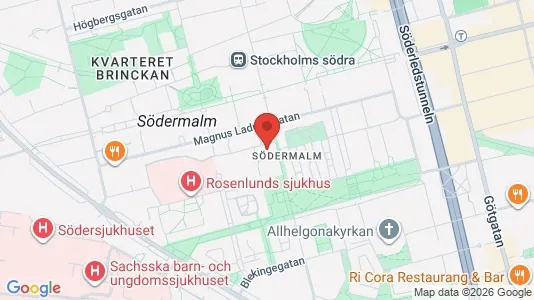 Lägenheter att hyra i Södermalm - kort over placeringen