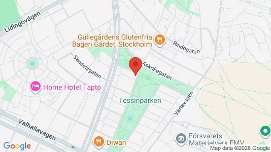 Lägenheter att hyra i Gärdet/Djurgården - kort over placeringen