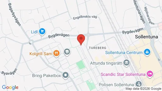 Lägenheter att hyra i Sollentuna - kort over placeringen