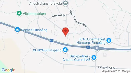 Lägenheter att hyra i Finspång - kort over placeringen