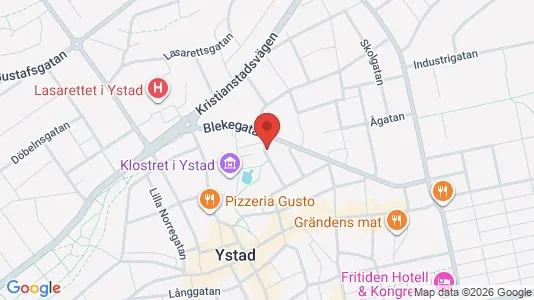 Lägenheter att hyra i Ystad - kort over placeringen