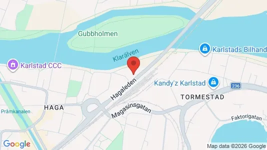 Lägenheter att hyra i Karlstad - kort over placeringen