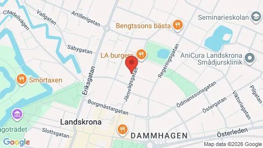 Lägenheter att hyra i Landskrona - kort over placeringen
