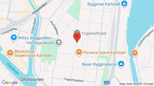 Lägenheter att hyra i Karlstad - kort over placeringen