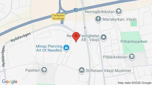 Lägenheter att hyra i Växjö - kort over placeringen
