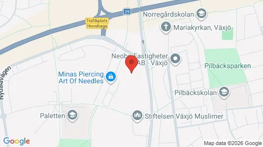 Lägenheter att hyra i Växjö - kort over placeringen