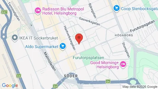 Lägenheter att hyra i Helsingborg - kort over placeringen