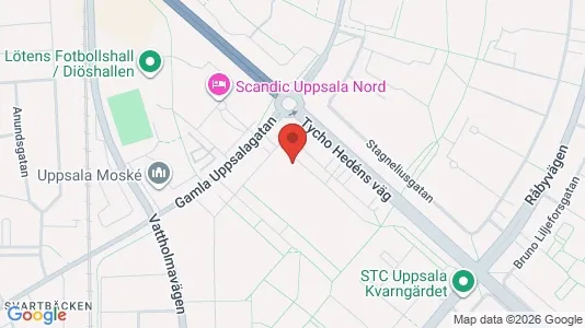 Lägenheter att hyra i Uppsala - kort over placeringen