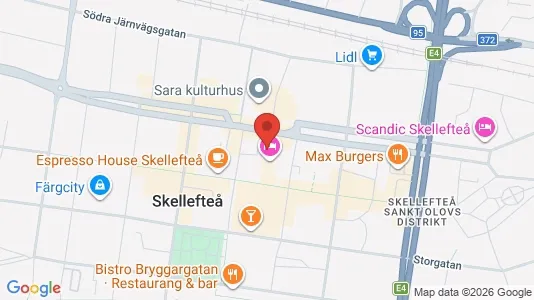 Lägenheter att hyra i Skellefteå - kort over placeringen