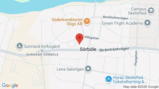 Lägenheter att hyra i Skellefteå - kort over placeringen