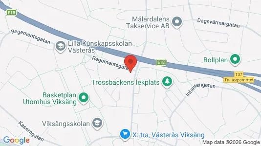 Lägenheter att hyra i Västerås - kort over placeringen