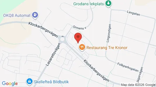 Lägenheter att hyra i Skellefteå - kort over placeringen