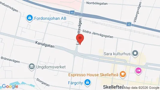 Lägenheter att hyra i Skellefteå - kort over placeringen