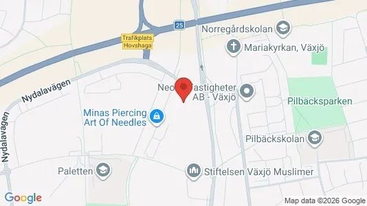 Lägenheter att hyra i Växjö - kort over placeringen