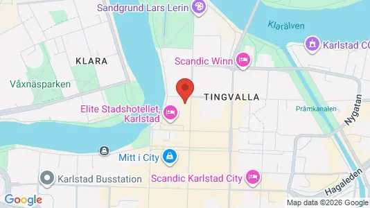 Lägenheter att hyra i Karlstad - kort over placeringen