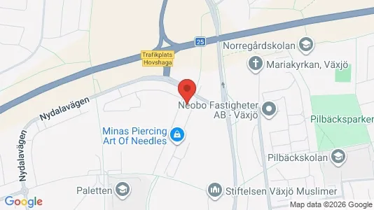 Lägenheter att hyra i Växjö - kort over placeringen