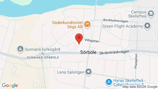Lägenheter att hyra i Skellefteå - kort over placeringen