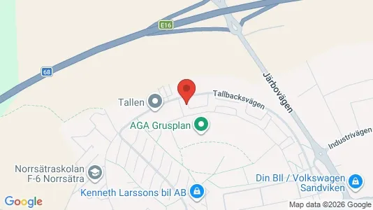Lägenheter att hyra i Sandviken - kort over placeringen