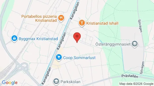 Lägenheter att hyra i Kristianstad - kort over placeringen