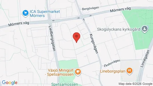 Lägenheter att hyra i Växjö - kort over placeringen