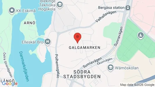 Lägenheter att hyra i Karlskrona - kort over placeringen