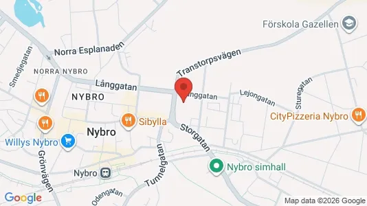 Lägenheter att hyra i Nybro - kort over placeringen