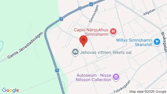 Lägenheter att hyra i Simrishamn - kort over placeringen