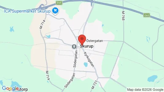 Hus att hyra i Skurup - kort over placeringen