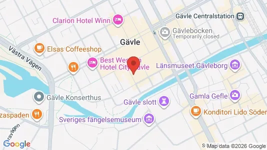 Lägenheter att hyra i Gävle - kort over placeringen