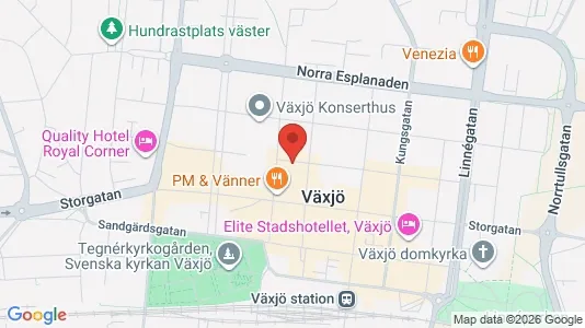 Lägenheter att hyra i Växjö - kort over placeringen