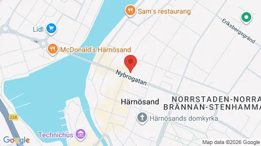 Lägenheter att hyra i Härnösand - kort over placeringen