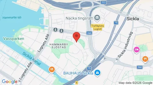 Lägenheter att hyra i Hammarbyhamnen - kort over placeringen