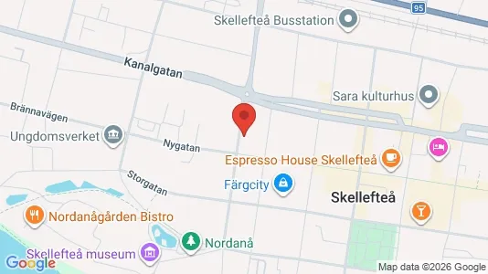 Lägenheter att hyra i Skellefteå - kort over placeringen