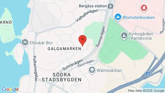 Lägenheter att hyra i Karlskrona - kort over placeringen
