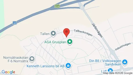 Lägenheter att hyra i Sandviken - kort over placeringen