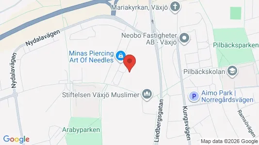 Lägenheter att hyra i Växjö - kort over placeringen