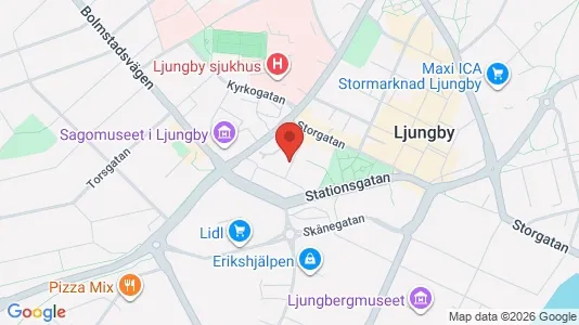 Lägenheter att hyra i Ljungby - kort over placeringen