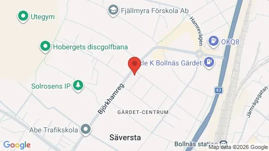 Rum att hyra i Bollnäs - kort over placeringen