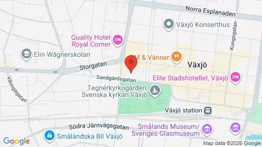 Lägenheter att hyra i Växjö - kort over placeringen