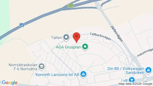 Lägenheter att hyra i Sandviken - kort over placeringen