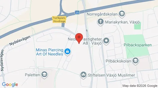 Lägenheter att hyra i Växjö - kort over placeringen