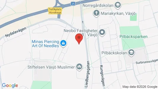 Lägenheter att hyra i Växjö - kort over placeringen