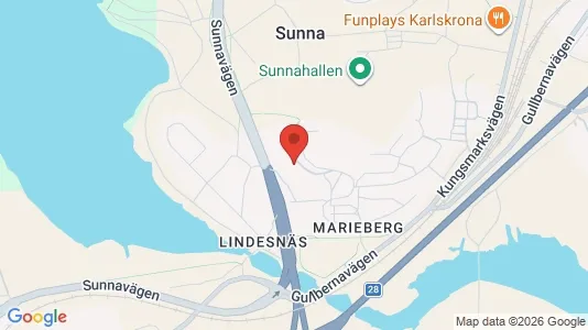 Lägenheter att hyra i Karlskrona - kort over placeringen