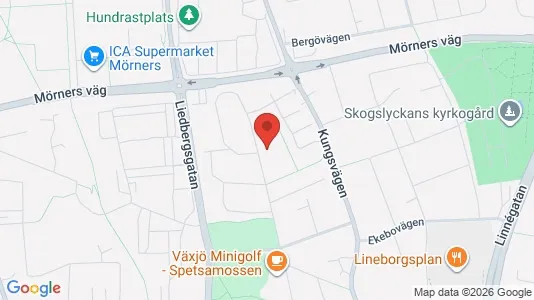 Lägenheter att hyra i Växjö - kort over placeringen