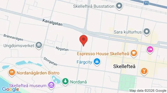 Lägenheter att hyra i Skellefteå - kort over placeringen