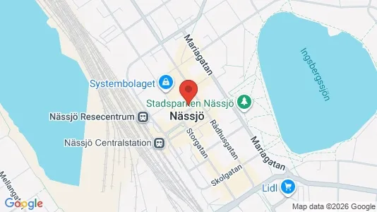 Lägenheter att hyra i Nässjö - kort over placeringen